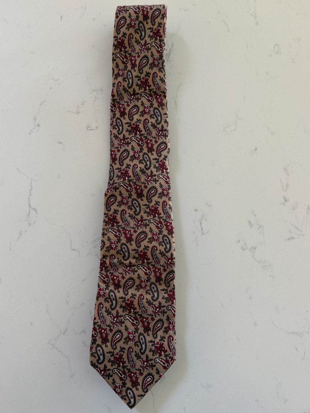 Men's Givenchy Paisley Tie in Tan and Red